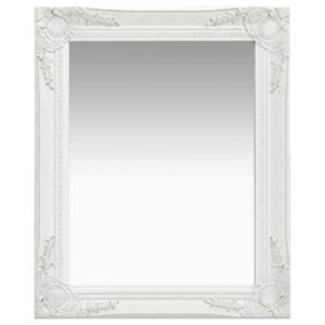 Oglindă de perete în stil baroc alb 50 x 60 cm