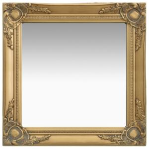 Oglindă de perete în stil baroc auriu 50 x 50 cm