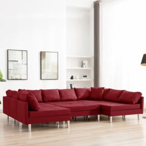 Canapea modulară, roșu vin, material textil