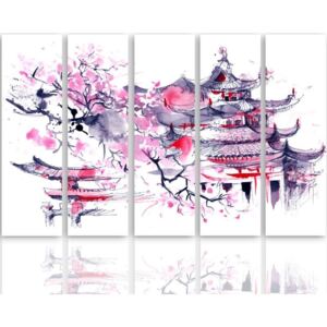 CARO Tablou pe pânză - Japanese Landscape 100x70 cm