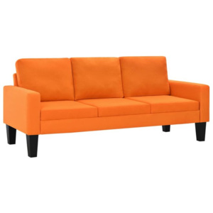 Canapea cu 3 locuri, material textil, portocaliu