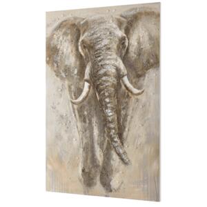 [art.work] Tablou pictat manual - elefant - panza in, cu rama ascunsa - 180x120x3,8cm