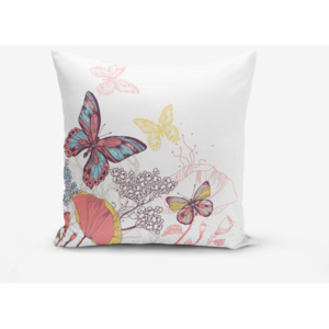 Față de pernă cu amestec din bumbac Minimalist Cushion Covers Special Design Colorful Butterfly, 45 x 45 cm