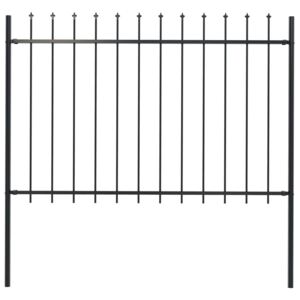Gard de grădină cu vârf suliță, negru, 1,7 x 1,2 m, oțel