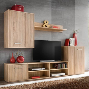 Set mobilier sufragerie cu spațiu TV, 5 piese, stejar Sonoma