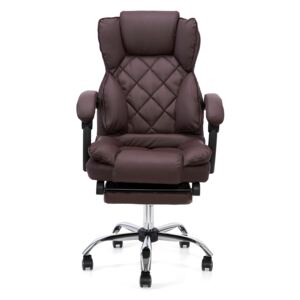 Scaun directorial, suport picioare, funcție recliner, SIB 818-2, Maro