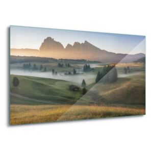 Tablou pe sticlă - Alpine Mist 4 x 30x80 cm