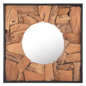 Oglinda de perete YECORA, lemn, maro, 70 x 70 x 5 cm