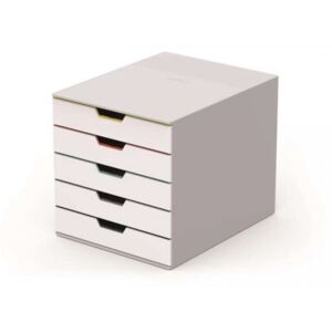 Dulap de arhivare DURABLE, plastic, 5 sertare, DURABLE "VARICOLOR® 5", alb