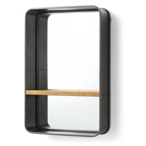 Oglinda neagra cu raft din lemn 51x77 cm Cellini La Forma