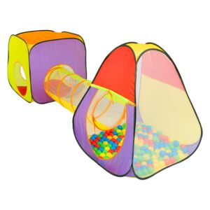 Cort de joaca pentru copii XL, 3 parti cu functie de tunel si pop-up