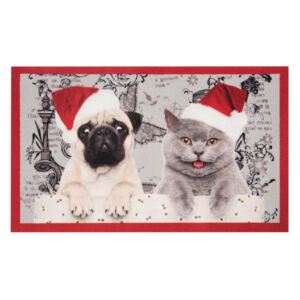 Preș Zala Living Christmas Cat and Dogs, 45 x 75 cm