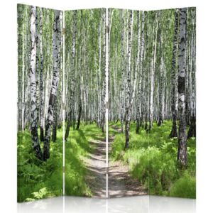 CARO Paravan - Birch Forest 2 | cvadripartit | reversibil 145x150 cm