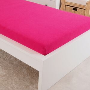 Cearsaf elastic de pat froté, roz roz