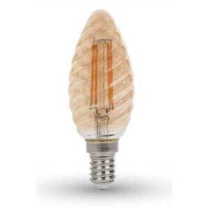 Bec led filament 4W E14 lumanare twist Amber alb cald
