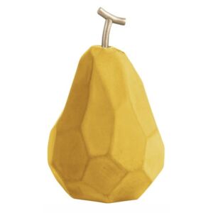 Statuetă din beton PT LIVING Origami Pear, galben ocru mat