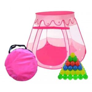 Cort de joaca pentru copii Aga Playcenter #roz+Set de bile din plastic 100buc Aga #multicolor