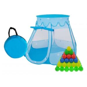 Cort de joaca pentru copii Aga Playcenter #albastru+Set de bile din plastic Aga 100buc # multicolor