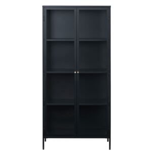 Vitrină Unique Furniture Carmel, înălțime 190 cm, negru
