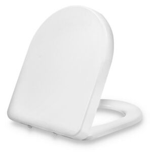 Dombach Senzano, scaun de toaletă, în formă de D, pliabil automat, antibacterian, alb