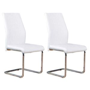 Set de 2 scaune tapitate Samirah, Alb, 97 x 43 x 57,5 cm
