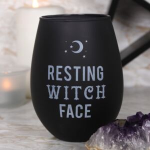 Pahar de vin negru Resting Witch Face