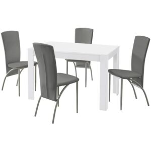Set masă cu 4 scaune Støraa Lori Nevada Puro White Light Grey, gri