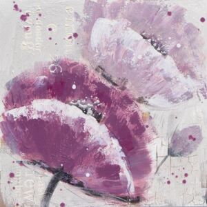 Falc Mână pictată imagine - Purple poppy 3, 60x60 cm
