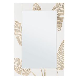 Oglinda decorativa perete cu rama lemn alb crem 54 cm x 76 h