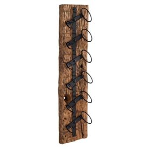 Suport de perete maro din lemn de tec pentru sticle Euphoria Invicta Interior