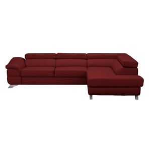 Canapea extensibilă cu aspect de piele Windsor & Co Sofas Gamma, roşu, partea dreaptă
