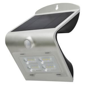 Aplica solara de perete cu senzor LED/2W IP65 argintiu