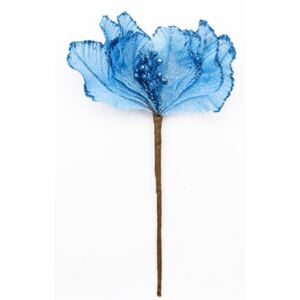 Floare artificială cu clemă 20,5x17cm - albastru deschis