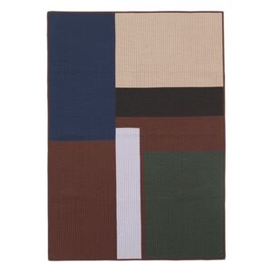 Cuvertura matlasata multicolor din bumbac organic 130x180 cm Shay Cinnamon Ferm Living