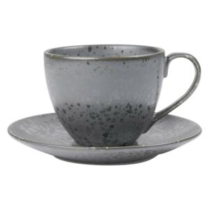 Ceașcă și farfurioară din ceramică Bitz Mensa, gri