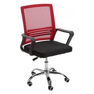 Scaun birou ajustabil negru/rosu din textil si metal Cevoli Versa Home
