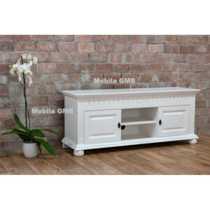 Comoda TV, Naturis, alba,100% lemn masiv