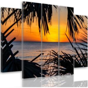 CARO Tablou pe pânză - Sunset By The Sea 100x70 cm