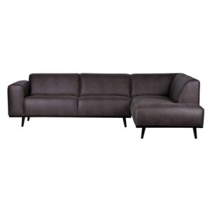 Canapea pe colt (stanga) din piele ecologica Statement Corner Sofa Left Grey| BE PURE HOME
