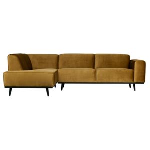 Canapea pe colt (stanga) din catifea Statement Corner Sofa Left Velvet Honey Yellow | BE PURE HOME