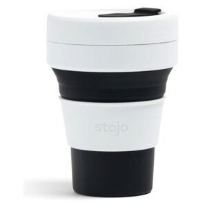 Cană pliabilă Stojo Pocket Cup, 355 ml, alb - negru