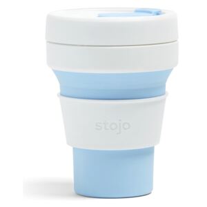 Cană pliabilă Stojo Pocket Cup Sky, 355 ml, alb - albastru