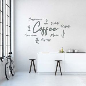 GLIX Coffee IV. - autocolant de perete Gri 40x20 cm